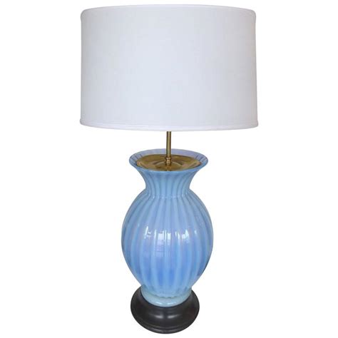 Mid-Century Modern Blue Murano Glass Table Lamp by Marbro For Sale at 1stdibs