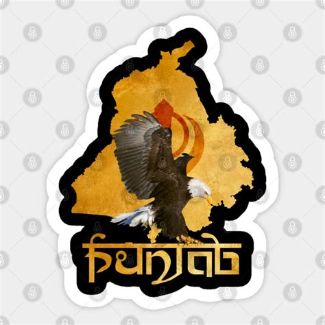 Punjab map with eagle - Punjab - Sticker | TeePublic