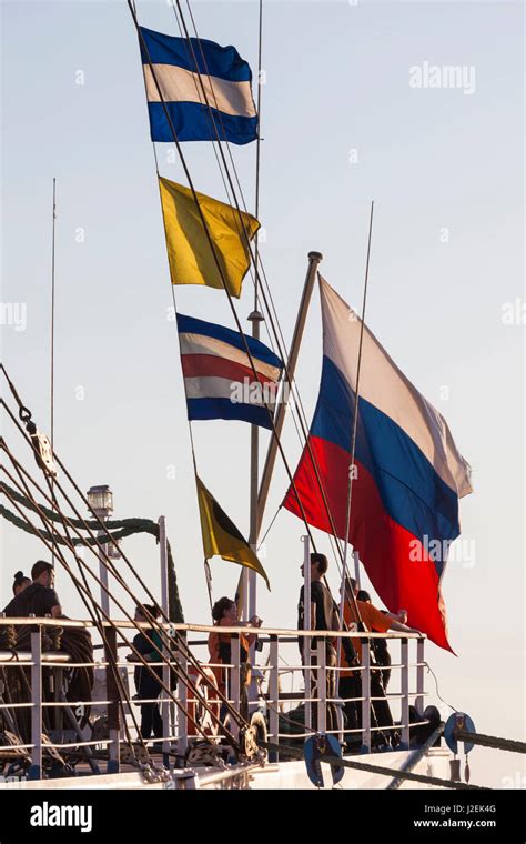 Romania, Black Sea Coast, Constanta, Constanta Port, Black Sea Tall Ships Regatta, signal flags ...