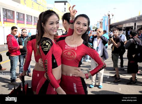 Macau, China. 17th Nov, 2013. Macau Grand Prix Girls posing for Stock Photo: 62694004 - Alamy