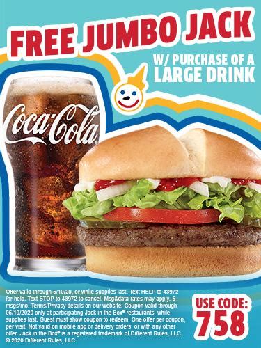 FREE Jumbo Jack Burger w/ Drink Purchase & VonBeau.com