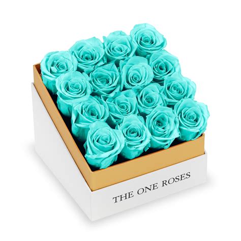 Coffee Table White Square Box - Teal Blue Roses – The One Roses