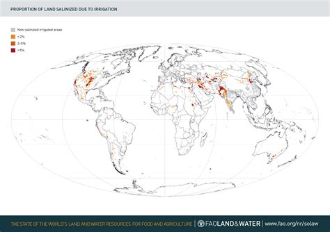 Proportion of land salinized due to irrigation |Land & Water|FAO