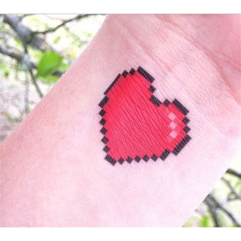 Video Game Heart Temporary Tattoo Gamer Heart Pixel Heart Pixelated ...