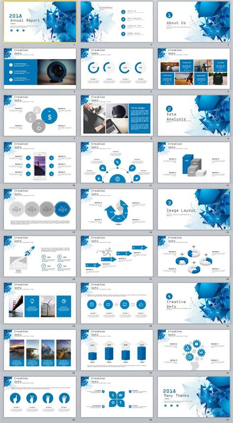 Business infographic : 27+ Blue annual report chart PowerPoint ...