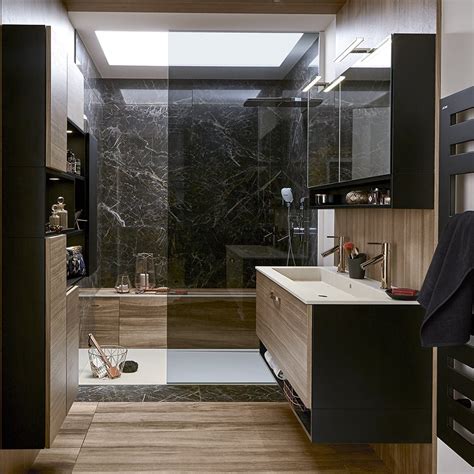 Des meubles de salle de bains modernes en noyer, Mobalpa - Marie Claire | Bathroom furniture ...