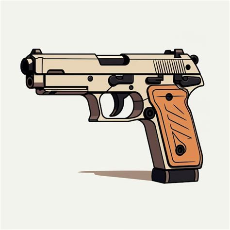 Premium Photo | Gun pistol vector illustration in kawaii anime style cartoon