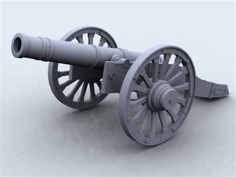 3d model revolutionary war cannon