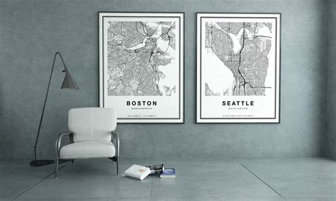 Boston Map Boston City Map Boston Print Boston Poster Map | Etsy