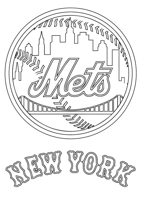 Printable New York Mets Coloring Pages Pdf Free - Coloringfolder.com