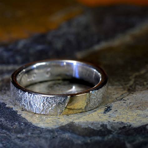 Gold inlay jewelry | corrugated ring | handcrafted | NineAmulets - Nine ...