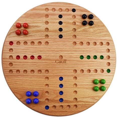 Marble Board Game Round Solid Oak Wood Hand Painted 4 Player | Wooden board games, Marble games ...