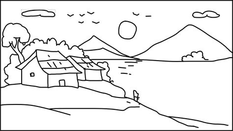 How to draw village scenery for kids easy village drawing for beginners – Artofit