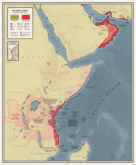 A more accurate map of the extent of the Omani Empire and its vassal states. : MapPorn Omani ...