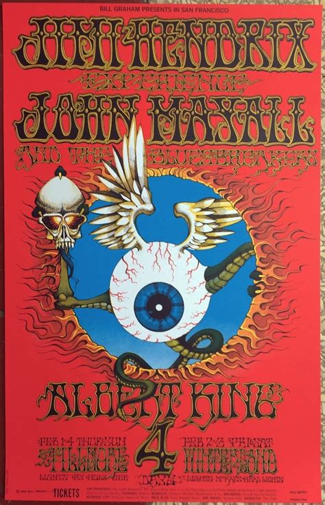 1968 Jimi Hendrix Experience Flying Eyeball Bill Graham Fillmore ...