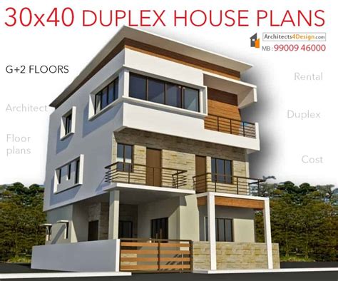 30 40 Duplex House Plans With Car Parking North Facing - House Design Ideas