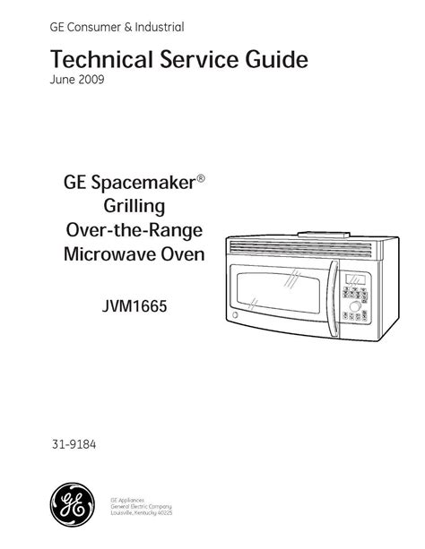 Repair Manual: GE Microwave Oven (Choice of 1 manual) | eBay