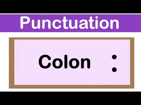 COLON | English grammar | How to use punctuation correctly - YouTube