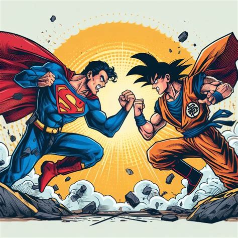 Superman VS Goku - Blackshear Arts - Digital Art & AI, Entertainment, Television, Anime - ArtPal