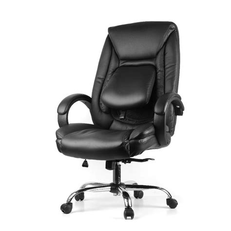 Moustache® Ergonomic Faux-Leather High Back Office Chair with Adjustable Lumbar Support