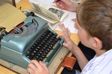 Having a go at using a typewriter - Storylines