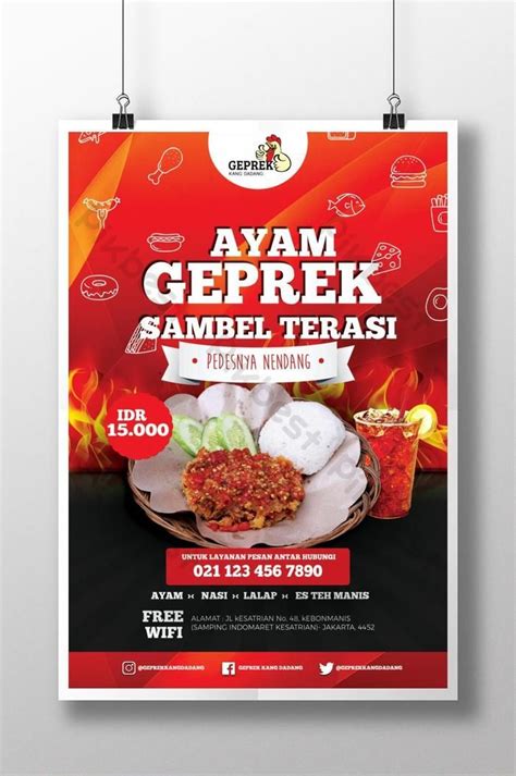 Gambar Poster Promosi Ayam Geprek | PSD Unduhan Gratis - Pikbest ...