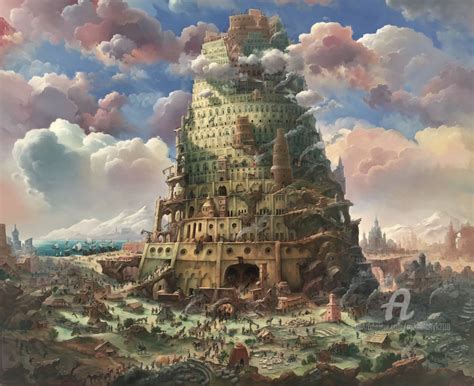 The Tower of Babel (light) Peinture par Александр Михальчук | Artmajeur