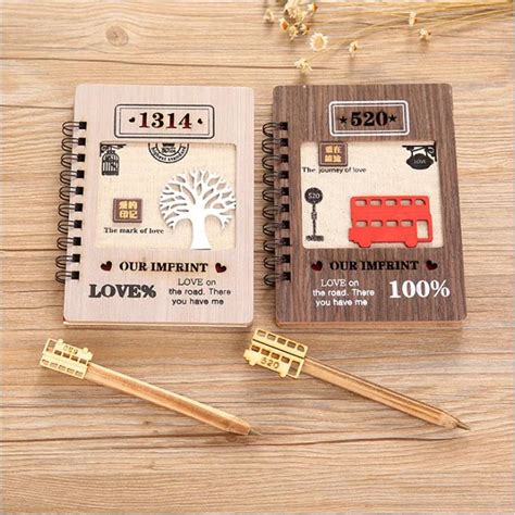 Coloffice Creative wooden A5 notebook 520/1314 Diary Hard copy Student Stationery Birthday Gift ...