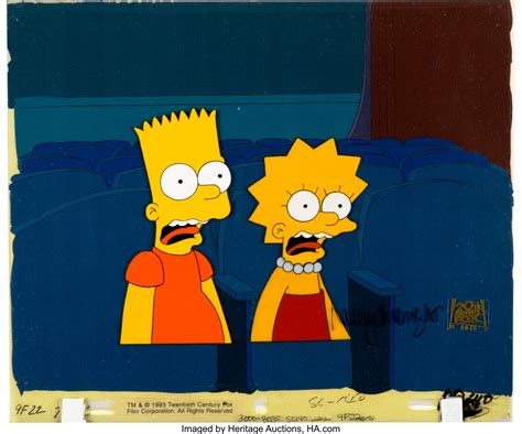 The Simpsons "Cape Feare" Bart and Lisa Production Cel Setup (Fox, | Lot #95016 | Heritage Auctions