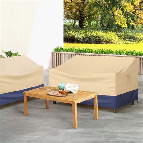 Patio Furniture Cover with Padded Handle and Click-Close Straps - Costway