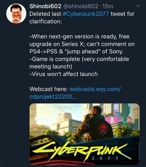 Cyberpunk 2077 - Cyberpunk 2077 is complete, rated by ESRB and on track for a successful launch ...