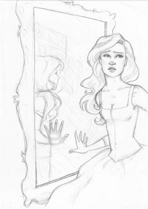 Girl Looking In Mirror Drawing at GetDrawings | Free download