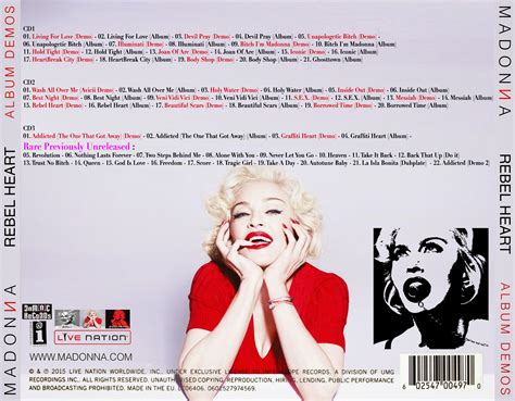 Madonna FanMade Covers: Rebel Heart - Album Demos back cover