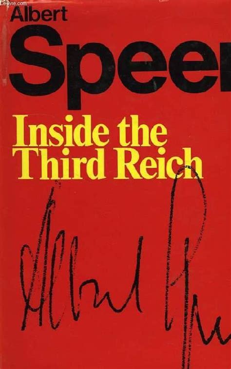 INSIDE THE THIRD REICH, MEMOIRS OF ALBERT SPEER by SPEER ALBERTR: bon Couverture rigide (1970 ...