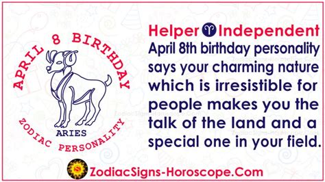 April 8 Zodiac (Aries) Horoscope Birthday Personality and Lucky Things