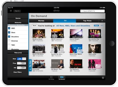 Comcast Xfinity TV App for iPad - ecoustics.com