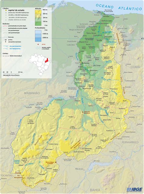 Map of the State of Piauí