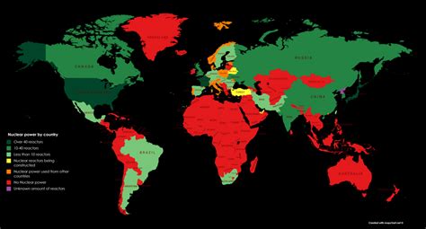 Nuclear Power by country : MapPorn