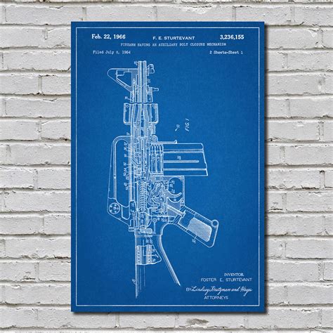 M16 Rifle (Blueprint) - Gun Patent Prints - Touch of Modern