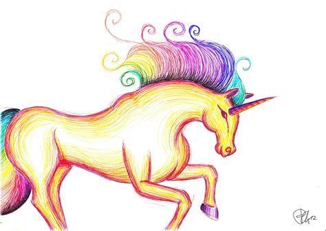 Rainbow Unicorn Drawing at PaintingValley.com | Explore collection of Rainbow Unicorn Drawing