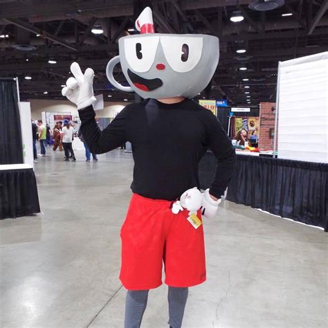 Hands in the Air, Cuphead cosplay at Long Beach Comic Expo 2018....