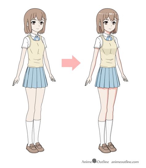 How to Draw an Anime School Girl in 6 Steps - AnimeOutline