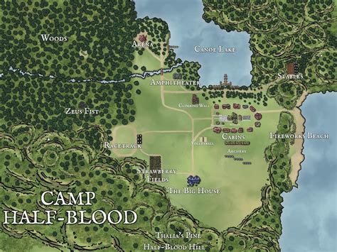 Camp Half-Blood map [PJO] Layout I have when I read. Tried making it to scale which resulted in ...