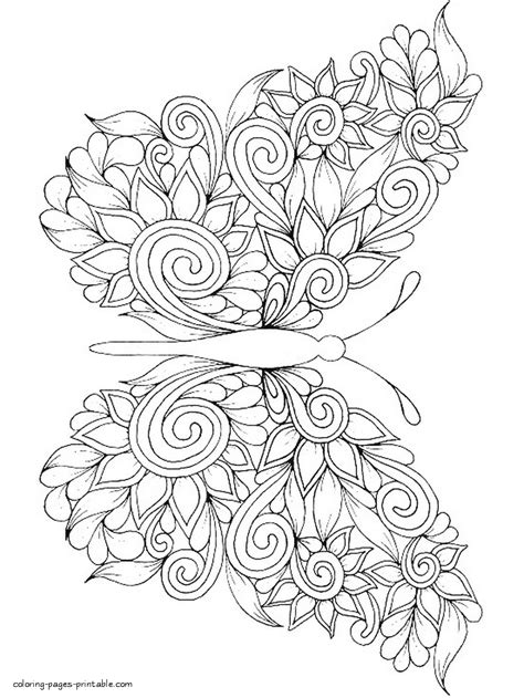 Coloring Pages Butterflies For Adults || COLORING-PAGES-PRINTABLE.COM