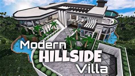 BLOXBURG: MODERN HILLSIDE VILLA TOUR! (No Large Plot) - YouTube