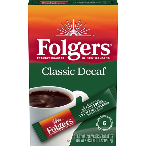 Classic Decaf Coffee Instant Single Serve Packets | Folgers®