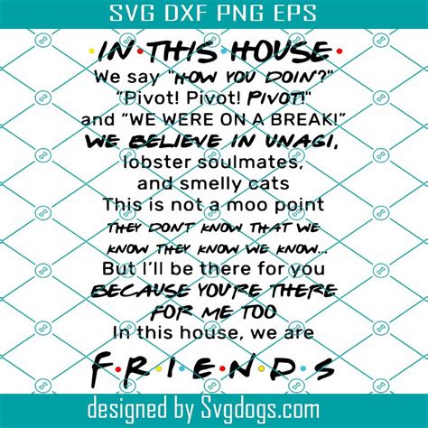 In This House We Believe In Vnagi Svg, Friends Svg, Family Svg, Quotes ...