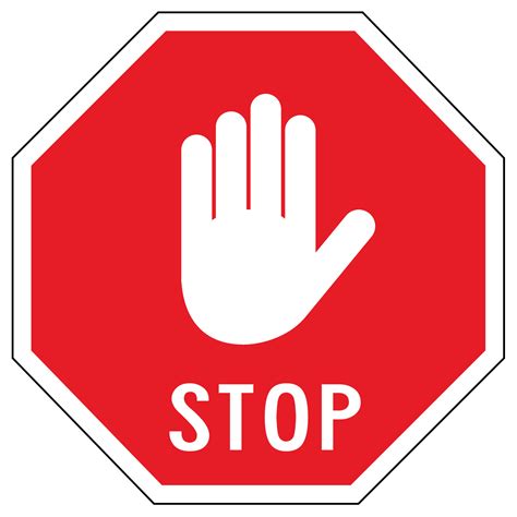 Stop hand symbol road sign template 11004066 Vector Art at Vecteezy