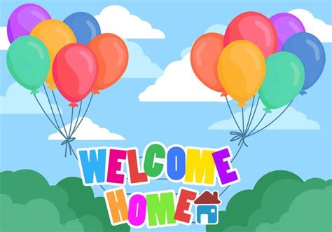 Welcome Home Text With Full Color Baloons 125170 Vector Art at Vecteezy