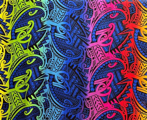 Polynesian Tribal Tattoo Design Fabric Rayon - Etsy